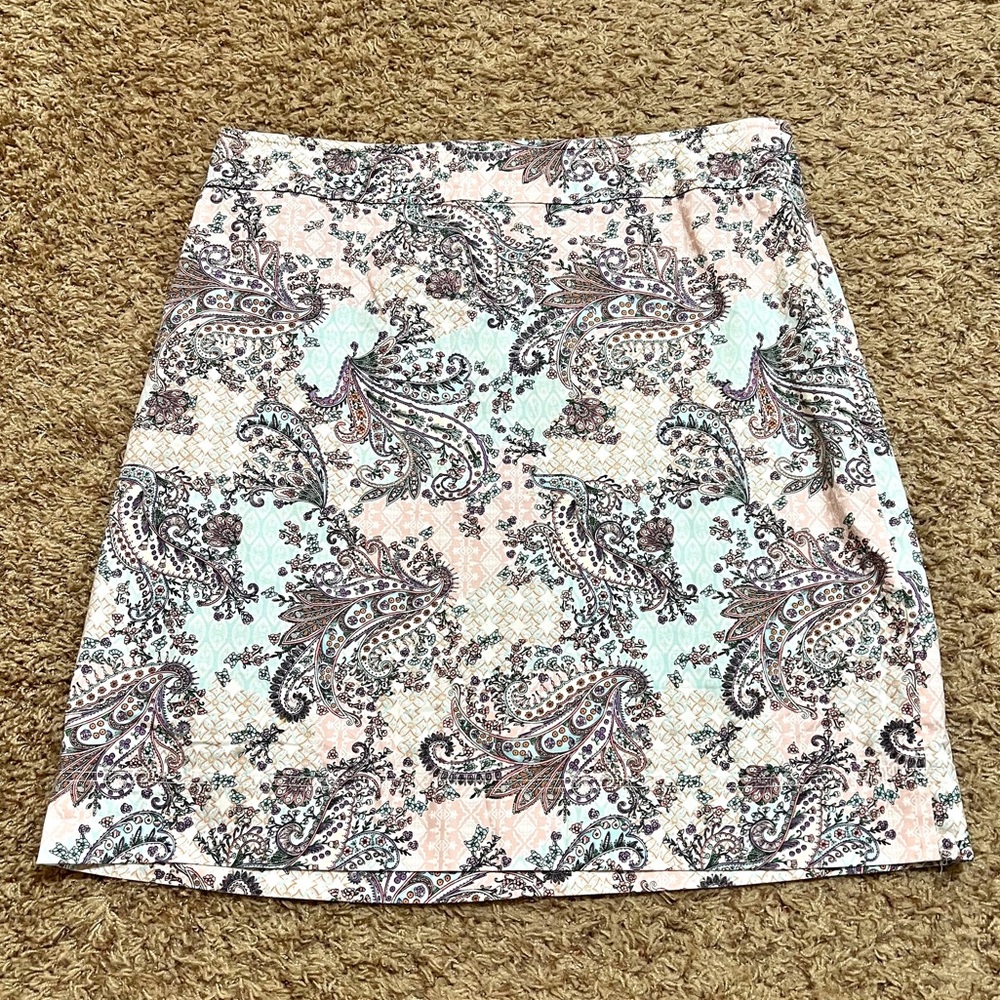[Talbots] Pastel Paisley Print Skirt Prairie Cottagecore Spring Size 16